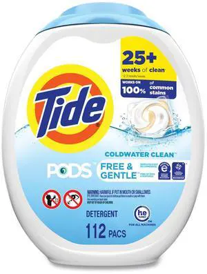 Tide Pods Free & Gentle Unscented 112 Pods/Pack 03229