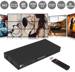 SIIG 3x3 4K Video Wall Processor with USB-C / DP / VGA / HDMI Input with EDID Management CEH26F11S1