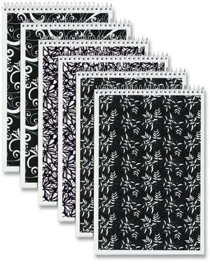 Tops Fashion Steno Pad Gregg Rule Assorted Floral 80 6 x 9 Sheets 6/Pk 80230