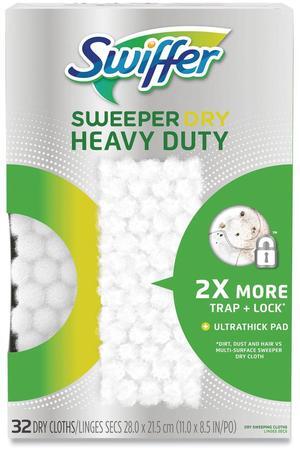 Swiffer Heavy-Duty Dry Refill Cloths White 11 x 8.5 32/Pack 77198