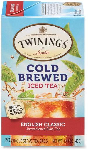 Twinings Cold Brew Iced Tea Bags, English Classic, 0.07 oz Tea Bag, 20/Box