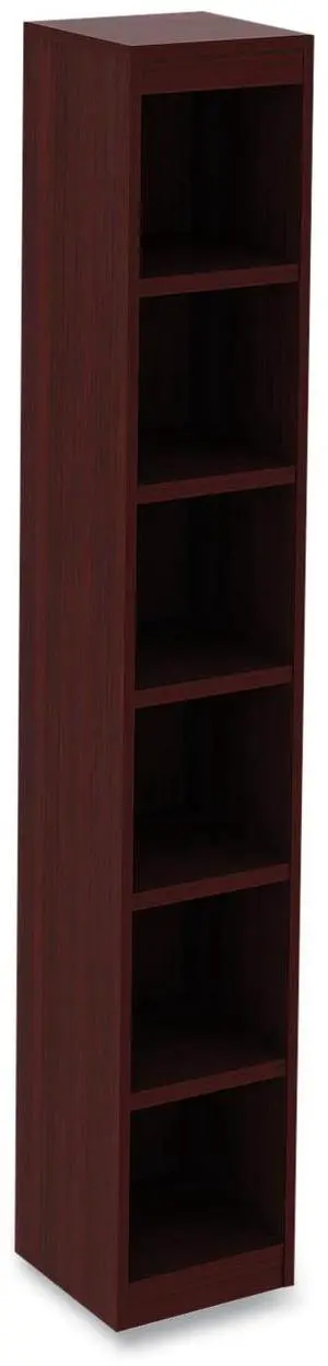 Alera Valencia Series Narrow Profile Bookcase Six-Shelf 11.81w x 11.81d x 71.73h Mahogany ALEVA67212MY