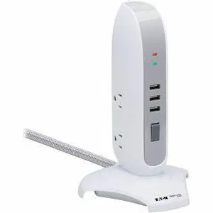 Tripp Lite Surge Protector Tower 5-Outlet w/ 3 USB Ports White TLP66USB