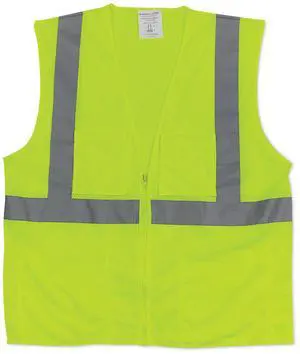 Zipper Safety Vest 2X-Large Hi-Viz Lime Yellow 302MVGZLY2X