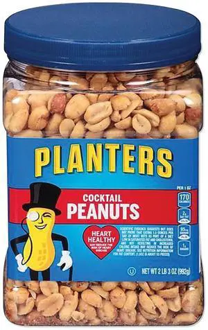 Cocktail Peanuts Salted 35 oz Canister GEN07615