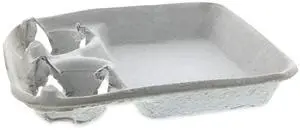 EarthChoice Carry-Safe Beverage Carrier Two-Cup Carrier Food Tray Natural 200Ct