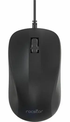 Rocstor Premium QM1 Silent Clicking USB Wired Contoured Mouse - 1200 dpi - Optical - Cable - Black - USB - 1200 dpi - Scroll Wheel - 3 Button(s) - Symmetrical Rocstor Premium QM1 Silent Clicking USB Wired Contoured Mouse - 1200 dpi - Optical - Cable - Black - USB - 1200 dpi - Scroll Wheel - 3 Button(s) - Symmetrical