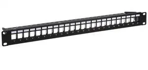Monoprice 24-Port 1U Blank Keystone Shielded Network Patch Panel T568A/B