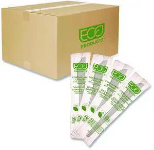 Plantware Compostable Cutlery Knife Plastic White 1000/Carton EPS011W