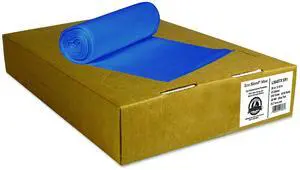 Eco Blend Max 60gal Industrial Trash Bag Low Density Blue 100 Bags L7658TXER1