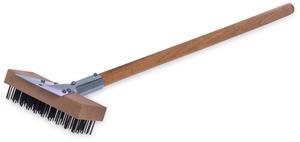 Sparta Broiler Master Grill Brush and Scraper with Handle Metal Bristles 30" Natural Wood Handle 36372500