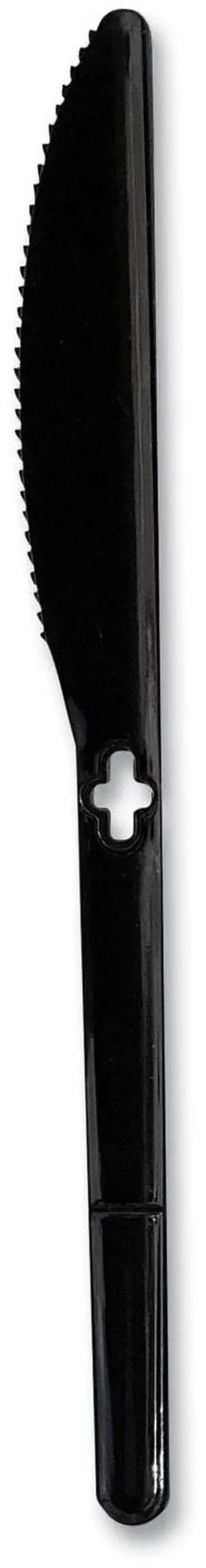 Knife WeGo Polystyrene Utensils Knife Plastic Black 1000/Carton 54101102