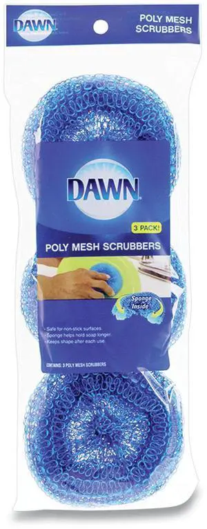 Dawn Poly Mesh Scrubbers Blue 3/Pack 437775
