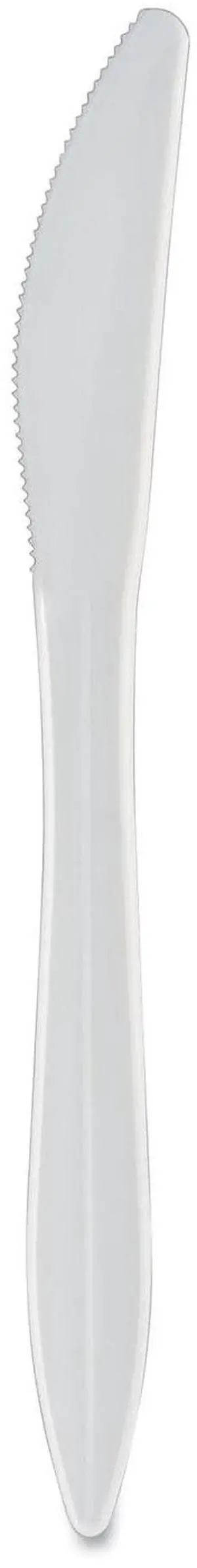 Mediumweight Polypropylene Cutlery Knife Plastic White 1000/Carton BEP01000