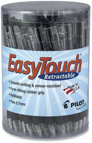 Pilot EasyTouch Retractable Ballpoint Pen Fine 0.7 mm Black Ink 36/Pack 54058
