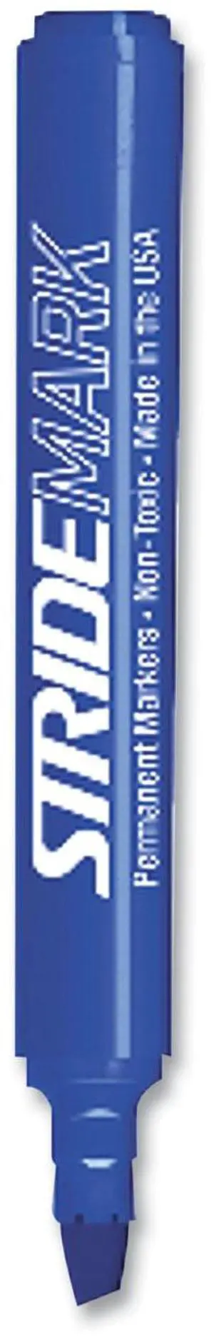 StrideMARK Permanent Chisel Tip Marker BLUE 12-Pack 22002