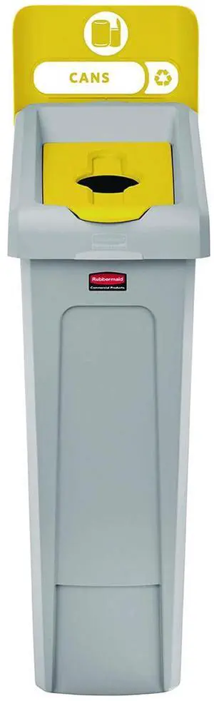 Slim Jim Recycling Station Kit 1-Stream Bottles and Cans 23 gal Plastic Yellow/Gray 2185052