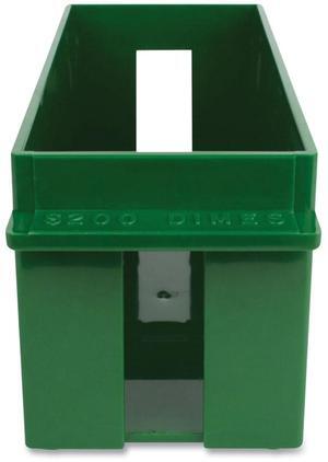 Controltek Extra-Capacity Dime Coin Tray Compartment 10.5x4.75x5in Green 560166