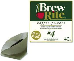 Paper Cone Filters 8 to 12 Cup Size Cone 40/Pack ROC46041