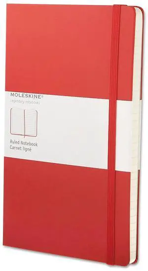 Moleskine Classic Hardcover Notebook Narrow Rule Red 240 Sheets 930048