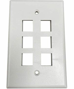 Tripp Lite Safe-IT 6-Port Single-Gang Keystone Plate Ivory Matte N042AB006IVM