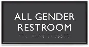 ADA Sign All Gender Restroom Plastic 4 x 4 Clear/White 69920