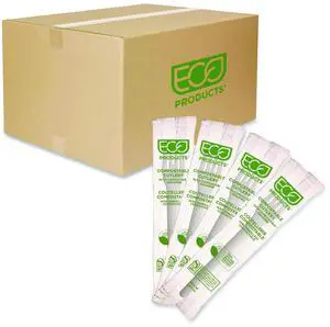 Plantware Compostable Cutlery Fork Plastic White 1000/Carton EPS012W