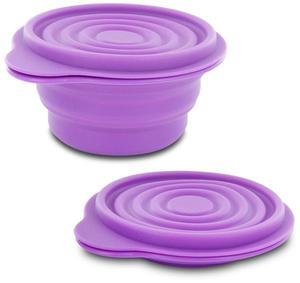 BPA-Free 1.5 Cup Collapsible Silicone Container with Lid, Purple