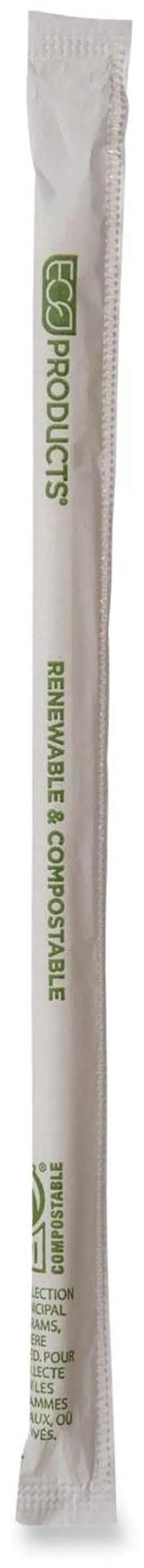 Renewable and Compostable PHA Straws 10.25" Natural White 1250/Carton EPSTPHA1025