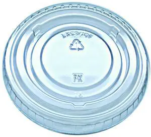 Kal-Clear/Nexclear Drink Cup Lids Flat Lid with No Slot Fits 9 oz to 10 oz Cold Cups Plastic Clear 2500/Carton 9508068