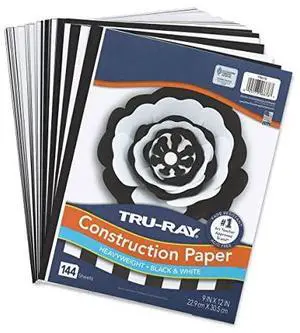 Pacon Tru-Ray 9x12 Construction Paper Black/White 144 Sheets P6676