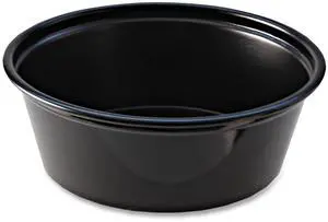 Portion Cups 1.5 oz Squat Plastic Black 250/Sleeve 10 Sleeves/Carton PC150SB