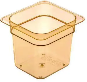 Carlisle StorPlus High Heat Food Pan 2.5qt 6.38x6.75x6 Amber Plastic 3088513