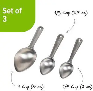 PrepSolutions Stainless Steel 3-Piece Measuring Scoops PS-628