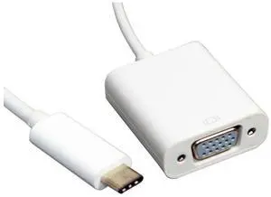 Inland USB 3.1 Type-C Male to VGA Female Adapter White
