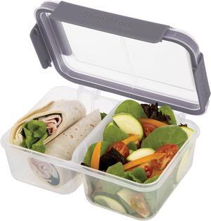 Progressive SNL-1018GY SnapLock 4-Cup Large Divided Lunch Container - Gray