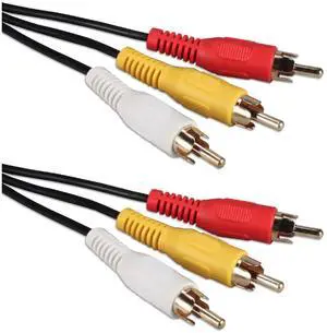 QVS Triple-RCA Male to Triple-RCA Male Composite Audio & Video Cable 6 ft. - Black