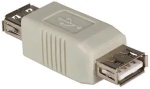 QVS USB 1.1 (Type-A) Female to USB 1.1 (Type-A) Female Gender Changer - Gray