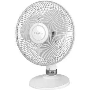 Lasko 12" Table Fan With Dial On Stand - White D12225