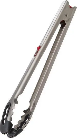 Progressive PS-7457 12" Stainless Steel One-Handed Locking Tongs