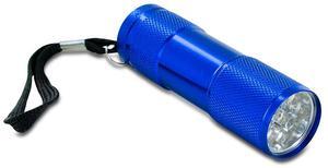 JDS 9 LED Laserable Flashlight with Strap - Blue (GFT077)