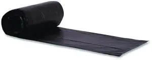 High-Density Can Liners 60 gal 22 mic 38 x 60 Black Perforated Roll 150/Carton Z7660WKKR01