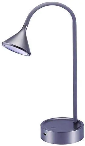 Flexible Gooseneck LED Desk Lamp with USB Port Gray VLED1812GRBD