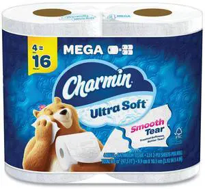 Ultra Soft Bathroom Tissue Mega Roll Septic Safe 2-Ply White 224 Sheets/Roll 4 Rolls/Pack 8 Packs/Carton 80730297