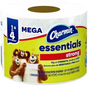 Essentials Strong Bathroom Tissue Septic Safe 1-Ply White 429 Sheets/Roll 36 Rolls/Carton 80372099
