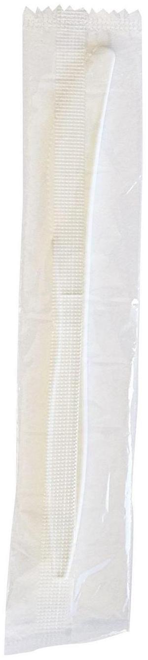 Mediumweight Wrapped Polypropylene Cutlery Knife 5.86" Plastic White 1000/Carton BWKKNIFEMWPPIW