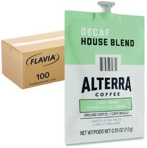 Flavia 48013 Alterra Decaf House Blend Coffee Freshpack - 100/Carton