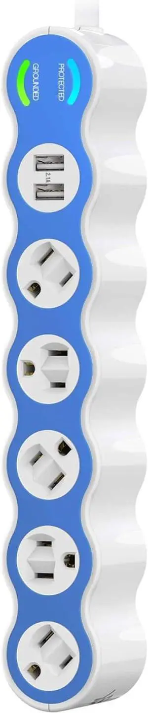 PowerCurve 2.1 5-Outlet Rotating Surge Strip with 2.1 A USB 2 ports (4 feet)