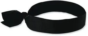 Chill-Its 6700 Cooling Bandana Polymer Tie Headband One Size Fits Most Black 12332