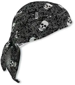 Chill-Its 6615 High-Performance Bandana Doo Rag with Terry Cloth Sweatband One Size Fits Most Skulls 12519